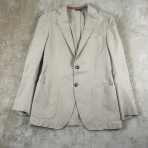 Tombolini T200 Mens Khaki Cotton Unstructured Blazer Sport Coat Made in Italy 42